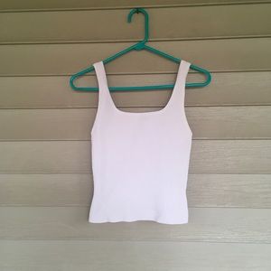 Babaton Sculpt Knit Squareneck Tank S | Matte Pearl
